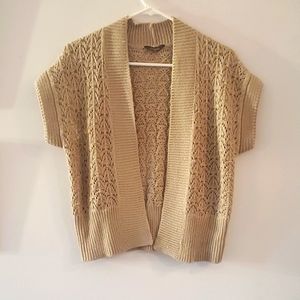Denver Hayes Cottagecore Beige Crochet Shrug Size Medium